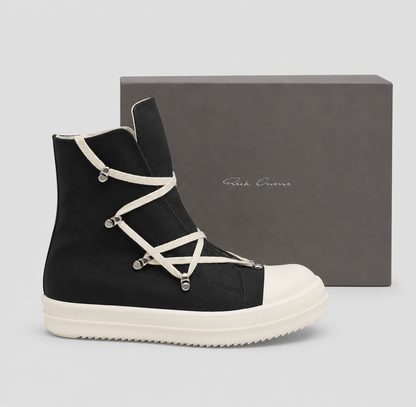 rick owens high top laced