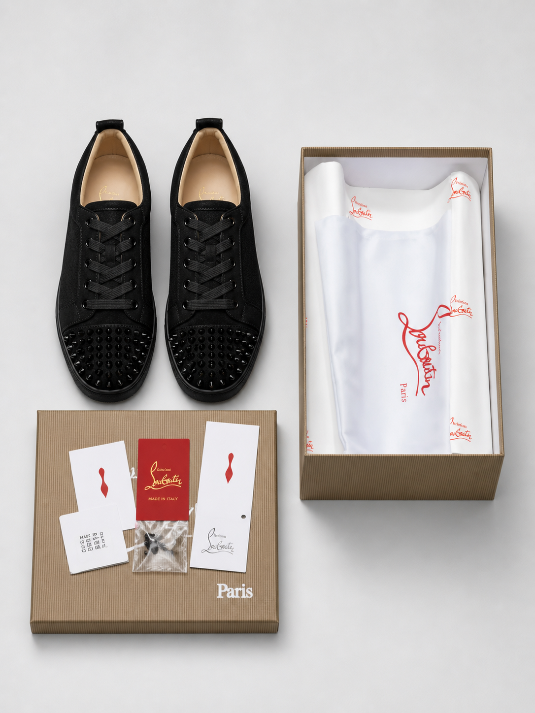 ✧ christian louboutin low-top con spikes