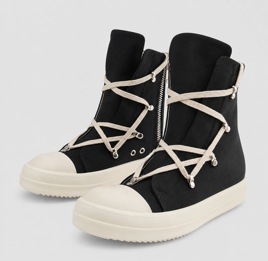 rick owens high top laced