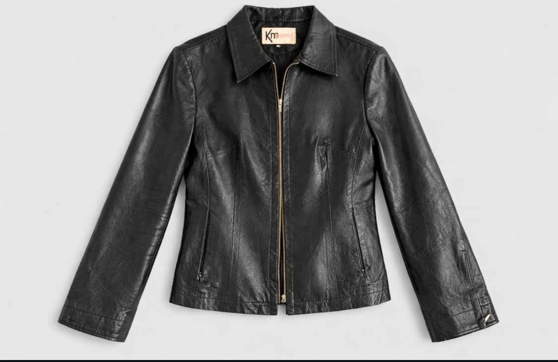 Chaqueta cuero sintético negra