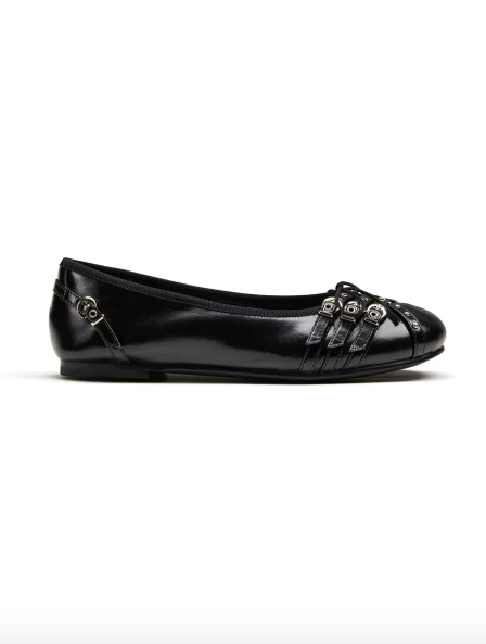 ✧ flats negras con detalle metálico